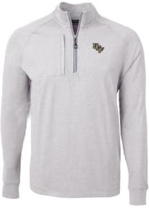 Cutter and Buck UCF Knights Mens Grey Adapt Eco Knit Big and Tall Qtr Zip