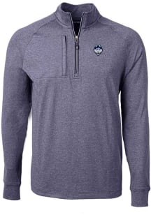 Cutter and Buck UConn Huskies Mens Navy Blue Adapt Eco Knit Big and Tall Qtr Zip