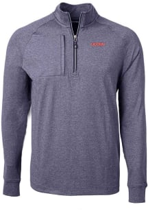 Cutter and Buck UConn Huskies Mens Navy Blue Wordmark Adapt Eco Knit Big and Tall Qtr Zip