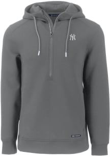 Cutter and Buck New York Yankees Mens Grey Roam Long Sleeve Hoodie