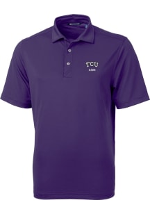 Cutter and Buck TCU Horned Frogs Mens Purple Virtue Short Sleeve Polo
