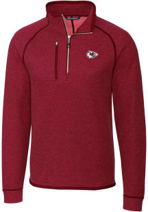 Cutter and Buck Kansas City Chiefs Mens Red Mainsail Long Sleeve Qtr Zip Pullover