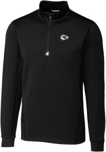 Cutter and Buck Kansas City Chiefs Mens Black Traverse Long Sleeve Qtr Zip Pullover