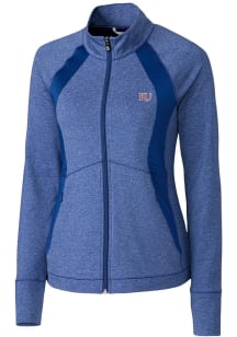 Cutter and Buck Kansas Jayhawks Womens Blue Shoreline Colorblock Medium Weight Jacket