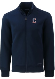 Cutter and Buck Cleveland Guardians Mens Navy Blue Americana Roam Big and Tall Light Weight Jacket