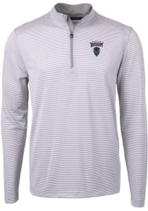 Cutter and Buck Howard Bison Mens Grey Virtue Eco Pique Big and Tall Qtr Zip