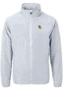 Cutter and Buck Baylor Bears Mens Grey Charter Eco Knit Big and Tall Light Weight Jacket