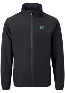 Cutter and Buck Hawaii Warriors Mens Black Charter Eco Knit Big and Tall Light Weight Jacket
