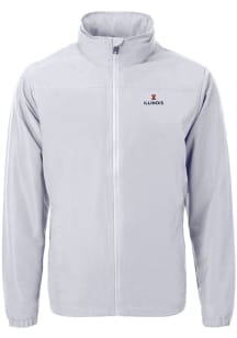 Cutter and Buck Illinois Fighting Illini Mens Grey Charter Eco Knit Big and Tall Light Weight Jack..