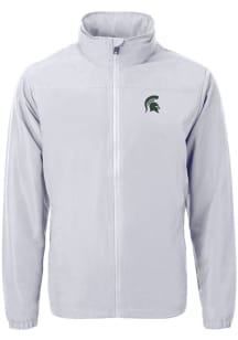 Cutter and Buck Michigan State Spartans Mens Grey Charter Eco Knit Big and Tall Light Weight Jacke..