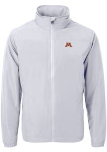 Cutter and Buck Minnesota Golden Gophers Mens Grey Charter Eco Knit Big and Tall Light Weight Jack..