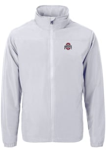 Cutter and Buck Ohio State Buckeyes Mens Grey Charter Eco Knit Big and Tall Light Weight Jacket