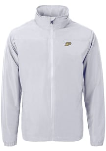 Cutter and Buck Purdue Boilermakers Mens Grey Charter Eco Knit Big and Tall Light Weight Jacket