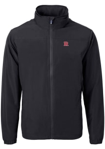 Cutter and Buck Rutgers Scarlet Knights Mens Black Charter Eco Knit Big and Tall Light Weight Jack..