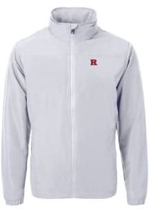 Cutter and Buck Rutgers Scarlet Knights Mens Grey Charter Eco Knit Big and Tall Light Weight Jacke..