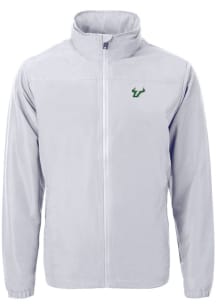 Cutter and Buck South Florida Bulls Mens Grey Charter Eco Knit Big and Tall Light Weight Jacket