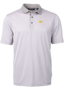 Cutter and Buck Iowa Hawkeyes Grey Virtue Eco Pique Micro Stripe Big and Tall Polo