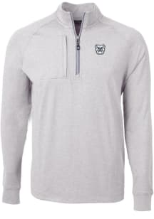 Cutter and Buck Butler Bulldogs Mens Grey Adapt Eco Knit Long Sleeve Qtr Zip Pullover