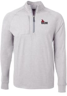 Cutter and Buck Central Missouri Mules Mens Grey Adapt Eco Knit Long Sleeve Qtr Zip Pullover