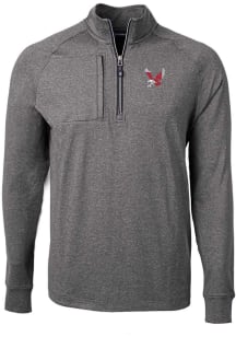 Cutter and Buck Eastern Washington Eagles Mens Black Adapt Eco Knit Long Sleeve Qtr Zip Pullover