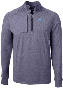 Cutter and Buck North Carolina Tar Heels Mens Navy Blue Adapt Eco Knit Long Sleeve Qtr Zip Pullove..