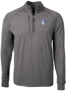 Cutter and Buck Saint Louis Billikens Mens Black Adapt Eco Knit Long Sleeve Qtr Zip Pullover