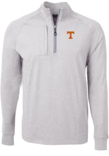 Cutter and Buck Tennessee Volunteers Mens Grey Adapt Eco Knit Long Sleeve Qtr Zip Pullover