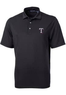 Cutter and Buck Texas Rangers Mens Black Virtue Short Sleeve Polo