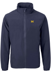 Cutter and Buck Michigan Wolverines Mens Blue Charter Eco Light Weight Jacket