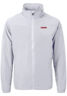 Cutter and Buck UConn Huskies Mens Grey Wordmark Charter Eco Light Weight Jacket