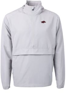Cutter and Buck Arkansas Razorbacks Mens Grey Charter Eco Pullover Jackets