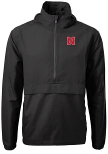 Cutter and Buck Nebraska Cornhuskers Mens Black Charter Eco Pullover Jackets