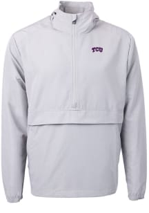 Cutter and Buck TCU Horned Frogs Mens Grey Charter Eco Pullover Jackets