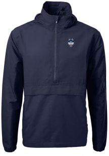 Cutter and Buck UConn Huskies Mens Navy Blue Charter Eco Pullover Jackets