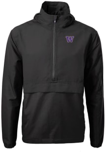 Cutter and Buck Washington Huskies Mens Black Charter Eco Pullover Jackets
