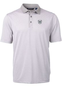 Cutter and Buck Butler Bulldogs Mens Grey Virtue Eco Pique Micro Stripe Short Sleeve Polo