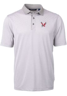 Cutter and Buck Eastern Washington Eagles Mens Grey Virtue Eco Pique Micro Stripe Short Sleeve Pol..