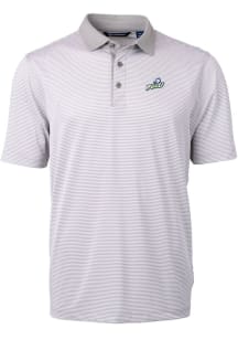 Cutter and Buck Florida Gulf Coast Eagles Mens Grey Virtue Eco Pique Micro Stripe Short Sleeve Pol..