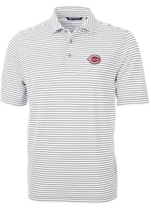 Cutter and Buck Cincinnati Reds Mens Grey Virtue Design Short Sleeve Polo