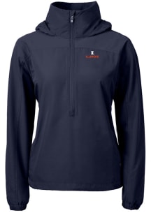 Cutter and Buck Illinois Fighting Illini Womens Navy Blue Charter Eco Pullover