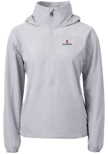 Cutter and Buck Illinois Fighting Illini Womens Grey Charter Eco Pullover