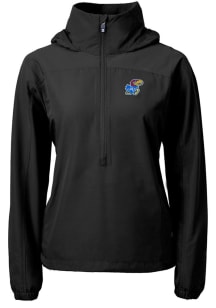 Cutter and Buck Kansas Jayhawks Womens Black Charter Eco Pullover