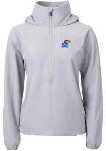 Cutter and Buck Kansas Jayhawks Womens Grey Charter Eco Pullover