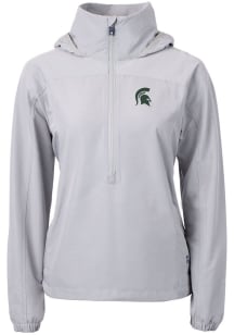 Cutter and Buck Michigan State Spartans Womens Grey Charter Eco Pullover