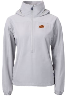 Cutter and Buck Oklahoma State Cowboys Womens Grey Charter Eco Pullover