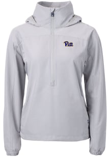 Cutter and Buck Pitt Panthers Womens Grey Charter Eco Pullover