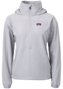 Cutter and Buck TCU Horned Frogs Womens Grey Charter Eco Pullover