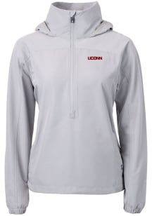 Cutter and Buck UConn Huskies Womens Grey Wordmark Charter Eco Pullover