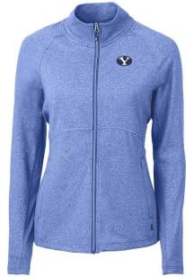 Cutter and Buck BYU Cougars Womens Blue Adapt Eco Knit Light Weight Jacket