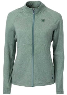 Cutter and Buck Hawaii Warriors Womens Green Adapt Eco Knit Light Weight Jacket